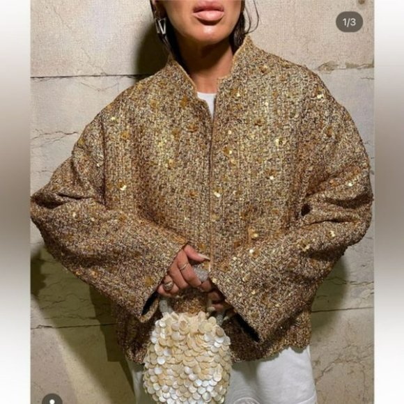 ZARA SEQUIN JACKET ZW COLLECTION - Picture 3 of 6